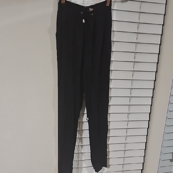 Black Drawstring Pants - Picture 1 of 2